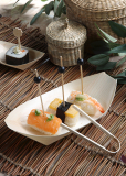 50 Fingerfood - Schalen, Holz pure 25 cm x 10 cm Schiffchen