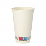 50 Trinkbecher, Pappe To Go 0,3 l Ø 8 cm · 11,7 cm weiss