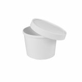 50 Suppenbecher, Pappe To Go rund 350 ml Ø 9,9 cm · 7 cm weiss