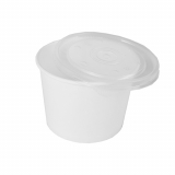 50 Suppenbecher, Pappe To Go rund 500 ml Ø 11 cm · 8,3 cm weiss