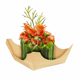 50 Fingerfood - Schalen, Holz pure eckig 3,5 cm x 10 cm x 10 cm