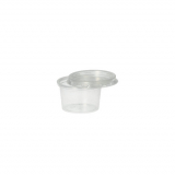 50 Deckel für Portionsbecher, PP rund Ø 4,6 cm transparent