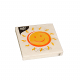 20 Servietten, 3-lagig 1/4-Falz 25 cm x 25 cm Here comes the Sun