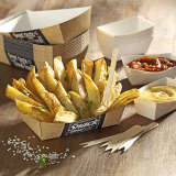 50 Saucentrays, Pappe pure 3,5 cm x 3 cm x 7 cm weiss Good Food