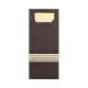 520 Bestecktaschen 20 cm x 8,5 cm schwarz/creme Stripes inkl. farbiger Serviette 33 x 33 cm 2-lag.