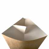 50 Pommes-Frites-Spitztüten mit Dip-Ecke, Pappe pure 27 cm x 21,5 cm braun/weiss Füllinhalt 300 g