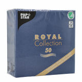 50 Servietten ROYAL Collection 1/4-Falz 33 cm x 33 cm dunkelblau