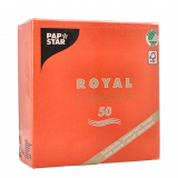 50 Servietten ROYAL Collection 1/4-Falz 33 cm x 33 cm nektarine