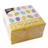 100 Servietten, 3-lagig 1/4-Falz 33 cm x 33 cm Coloured Eggs
