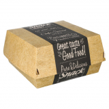 50 Burgerboxen, Pappe pure 8,5 cm x 15,5 cm x 15,5 cm Good Food XXL