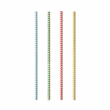 100 Trinkhalme, Papier Ø 6 mm · 20 cm farbig sortiert Zig-Zag