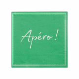 20 Servietten, 3-lagig 1/4-Falz 25 cm x 25 cm grün Apero