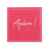 20 Servietten, 3-lagig 1/4-Falz 25 cm x 25 cm fuchsia Apero