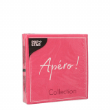 20 Servietten, 3-lagig 1/4-Falz 25 cm x 25 cm fuchsia Apero