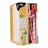 50 Trinkhalme, Papier Ø 6 mm · 20 cm farbig sortiert Windmill