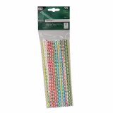 25 Trinkhalme, Papier Ø 6 mm · 20 cm farbig sortiert "Zig-Zag"