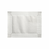 100 Tortenspitzen Fine Line eckig 34 cm x 26 cm weiss "Firenze" Premium-Qualität