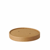25 Deckel für Suppenbecher, Pappe rund Ø 11,5 cm · 1,6 cm braun