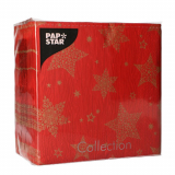100 Servietten, 3-lagig 1/4-Falz 33 cm x 33 cm Christmas Shine