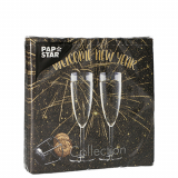 20 Servietten, 3-lagig 1/4-Falz 25 cm x 25 cm Welcome New Year