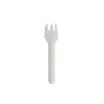 100 Kuchen- und Snackgabeln, Papier pure 12,7 cm weiss mit einseitig gezacktem Rand