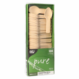 100 Fingerfood - Löffel, Holz pure 7,6 cm