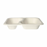 100 Siegelschalen, Zuckerrohr "safe:pack pure" 2-geteilt 4,2 cm x 24,5 cm x 26,5 cm weiss