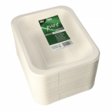 100 Siegelschalen, Zuckerrohr "safe:pack pure" 4,2 cm x 18,5 cm x 23,5 cm weiss