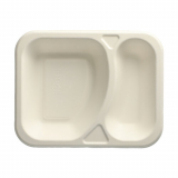 100 Siegelschalen, Zuckerrohr "safe:pack pure" 2-geteilt 4,2 cm x 18,5 cm x 23,5 cm weiss