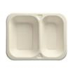 100 Siegelschalen, Zuckerrohr "safe:pack pure" 2-geteilt 4,2 cm x 18,5 cm x 23,5 cm weiss
