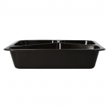 50 Mikrowellenschalen, PP 3-geteilt 1095 ml 4,9 cm x 22,7 cm x 17,8 cm schwarz