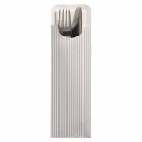 500 Bestecktaschen 23,5 cm x 7,3 cm weiss Lines inkl. weißer Serviette 40 x 40 cm 2-lag.