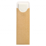 500 Bestecktaschen 23,5 cm x 7,3 cm natur inkl. weißer Serviette 40 x 40 cm 2-lag.
