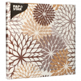 20 Servietten, 3-lagig 1/4-Falz 40 cm x 40 cm taupe Floralies