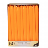 50 Leuchterkerzen Ø 2,2 cm · 25 cm orange