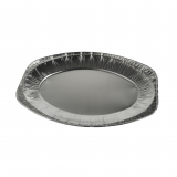 3 Servierplatten, Alu oval 35 cm x 24,5 cm