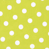 20 Servietten, 3-lagig 1/4-Falz 40 cm x 40 cm limonengrün Dots