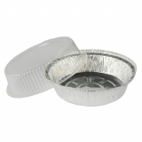 25 Schalen, Alu + Dom-Deckel rund 0,77 l Ø 18,2 cm · 8 cm