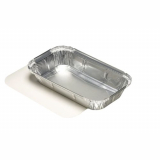 10 Schalen, Alu + Einlegedeckel, PP-beschichtet eckig 0,65 l 3,4 cm x 13 cm x 22 cm für Lasagne