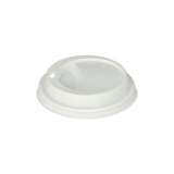 100 Dom-Deckel, PS To Go rund Ø 9 cm · 2,4 cm weiss