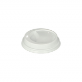 100 Dom-Deckel, PS To Go rund Ø 8 cm · 2,4 cm weiss