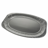 3 Servierplatten, Alu oval 54,7 cm x 35,8 cm
