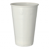 50 Trinkbecher, PP 0,5 l Ø 9,5 cm · 13,7 cm weiss mit Schaumrand