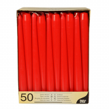 50 Leuchterkerzen Ø 2,2 cm · 25 cm rot