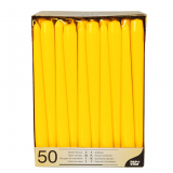 50 Leuchterkerzen Ø 2,2 cm · 25 cm gelb