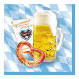 100 Servietten, 3-lagig 1/4-Falz 33 cm x 33 cm Bavaria