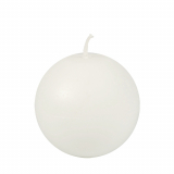Kugelkerze Ø 80 mm weiss aus 100 % Stearin