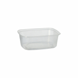 100 Verpackungsbecher, PP eckig 200 ml 3,9 cm x 8,1 cm x 10,8 cm transparent