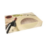 5 Transport- und Catering-Kartons 8 cm x 31,5 cm x 46,2 cm Burgund mit Sichtfenster, einteilig