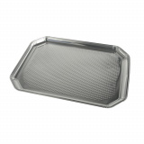 3 Servierplatten, Alu eckig 35 cm x 26 cm